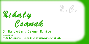 mihaly csanak business card